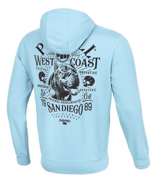 Bluza rozpinana z kapturem PIT BULL Tricot  "San Diego 89" '22 - niebieska