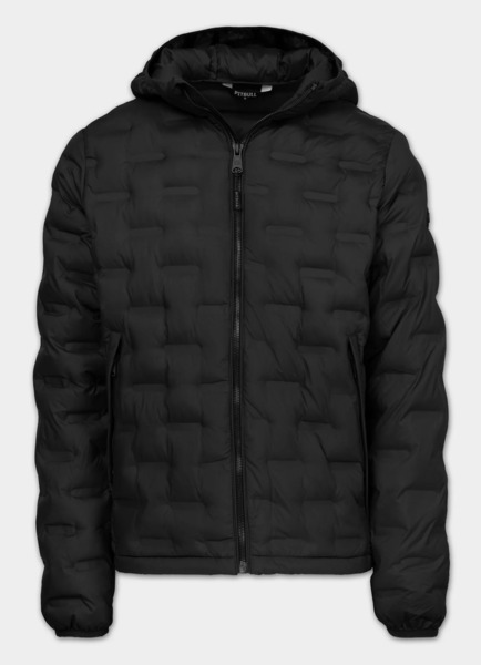 Kurtka zimowa PIT BULL pikowana z kapturem "CAMINO" - czarny