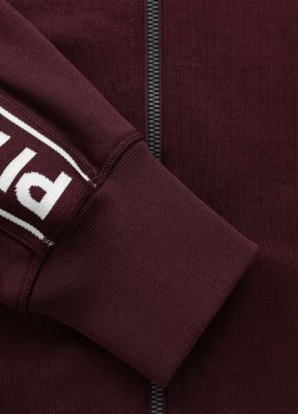 Bluza rozpinana PIT BULL Oldschool "Tape Logo" - bordowy