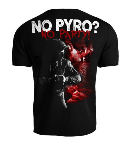Koszulka T-shirt "No Pyro? No Party!" odzież uliczna - czarna