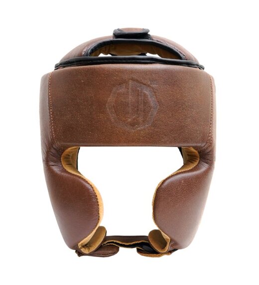 Kask bokserski Legion Octagon PRO Oldschool brown SKÓRA