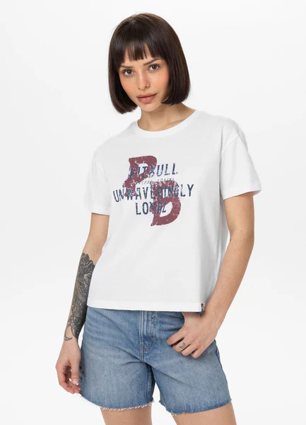 Women&#39;s Oversize PIT BULL &quot;LOYAL&quot; T-shirt - white