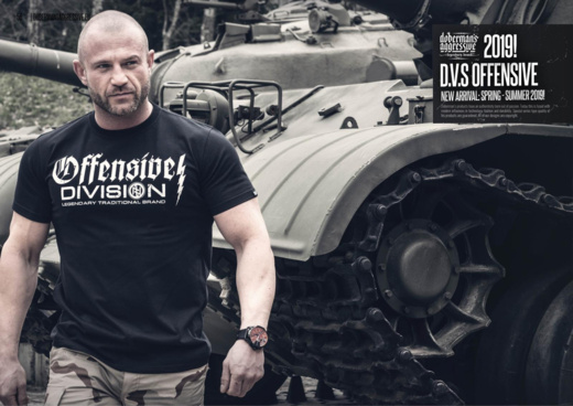 Longsleeve Dobermans Aggressive "OFFENSIVE DIVISION" LS214" - granatowy