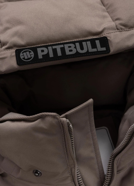 Bezrękawnik pikowany z kapturem PIT BULL "Patton" - szarobrązowy