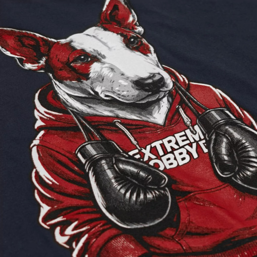 Koszulka T-shirt męski Extreme Hobby "BULLTERIER" - granatowy