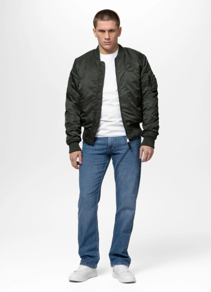 PIT BULL "HACKET" transitional bomber jacket - dark green