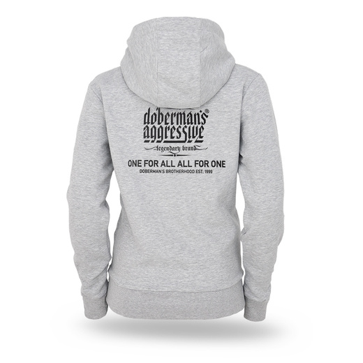 Bluza damska rozpinana z kapturem Dobermans Aggressive "LEGANCY BZD403" - szara