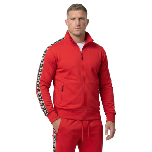 Bluza rozpinana Oldschool PIT BULL "POWERS" - czerwony