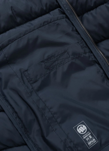 Kurtka zimowa PIT BULL pikowana z kapturem FOOTHILL - granatowy