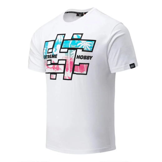 Koszulka T-shirt męski Extreme Hobby "HASHTAG HEAT" - biały