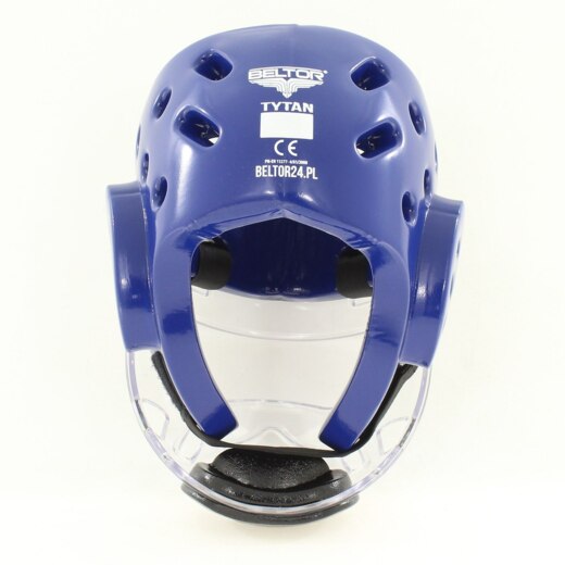 Kask piankowy z maską Beltor "TYTAN" - niebieski