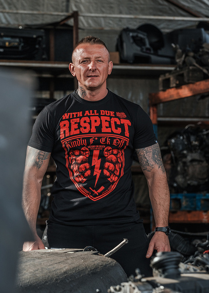 Bluza Dobermans Aggressive "WITH ALL DUE RESPECT" BC341 - szara