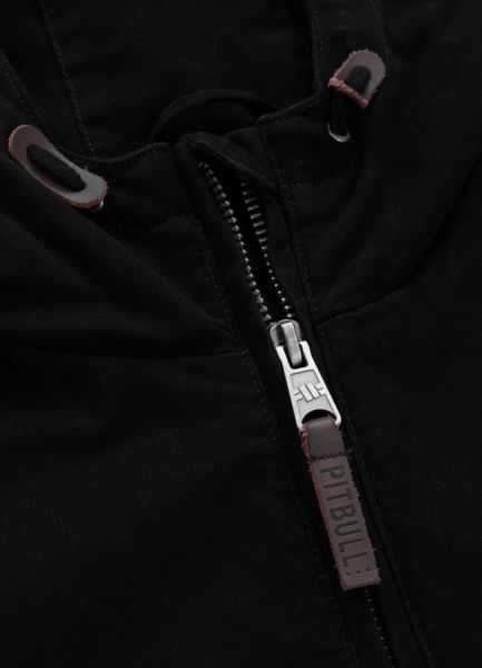 Kurtka męska przejściowa z kapturem PIT BULL "CRIMSON" - czarny