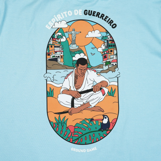 Koszulka T-shirt Oversize Ground Game "Favela" - niebieski
