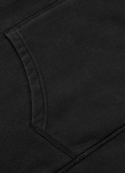 Bluza męska z kapturem washed PIT BULL "STRENGTH & RESPECT" - ciemny grafitowy