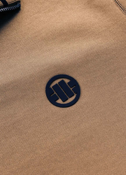 PIT BULL Oldschool &quot;Tape Logo&quot; Zip-Up Sweatshirt - Brown