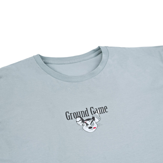 Koszulka T-shirt Oversize Ground Game "Almighty Mouse" - niebieskoszary