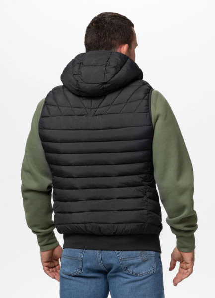 PIT BULL &quot;NAYLOR&quot; Quilted Hooded Vest - Black