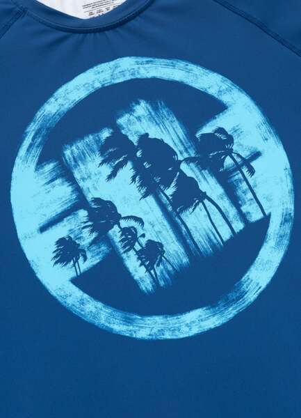 Rashguard longsleeve PIT BULL "LOGO PALMS" - niebieski
