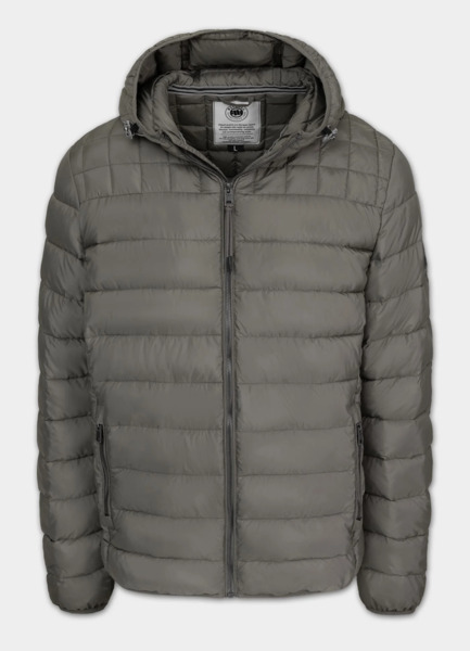 Kurtka zimowa PIT BULL pikowana z kapturem FOOTHILL - szarozielony