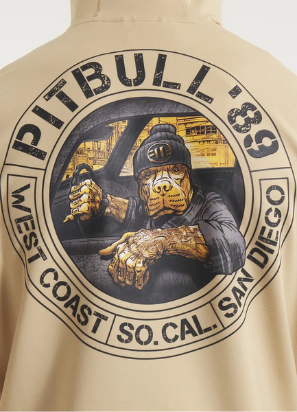 Bluza męska z kapturem PIT BULL DRIVING - piaskowa