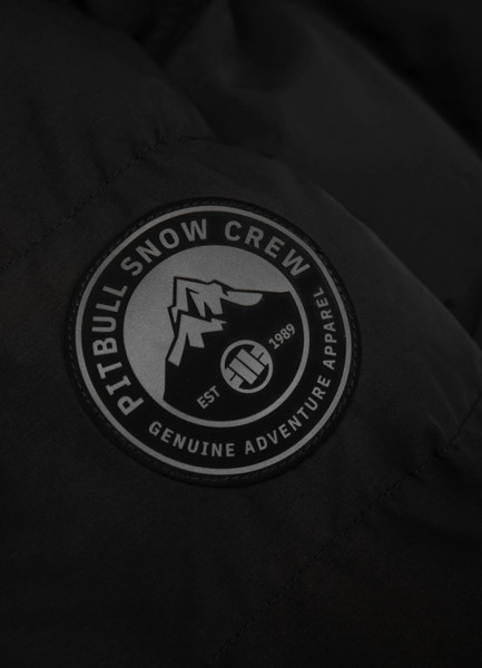 Kurtka zimowa pikowana parka z kapturem PIT BULL "FOREST" - czarny