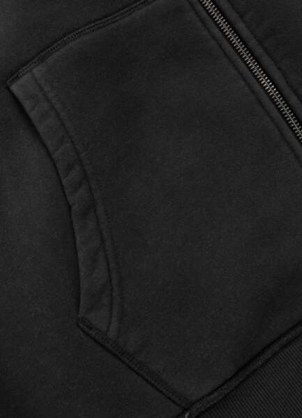 Bluza rozpinana z kapturem PIT BULL Washed "STRENGTH & RESPECT" - ciemny grafit