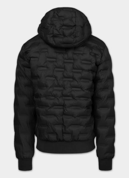 Kurtka zimowa PIT BULL pikowana z kapturem "FISK" - czarny