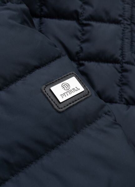 Kurtka zimowa PIT BULL pikowana z kapturem FOOTHILL - granatowy