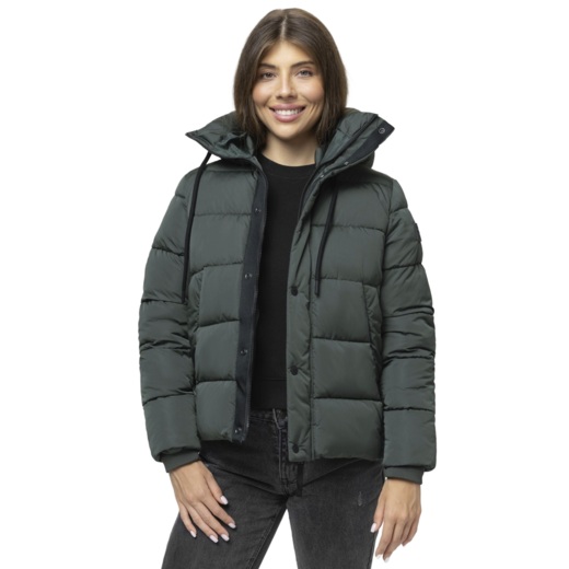 PIT BULL "AMALIA" quilted winter jacket with hood - dark green