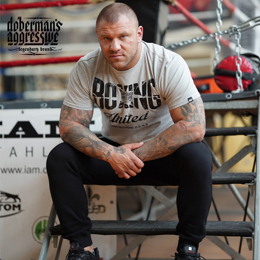 Koszulka T-shirt Dobermans Aggressive "BOXING" TS281D - granatowa