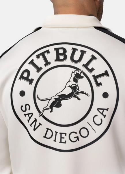 Oldschool PIT BULL "SAN DIEGO CA" Zip-Up Sweatshirt - Off White
