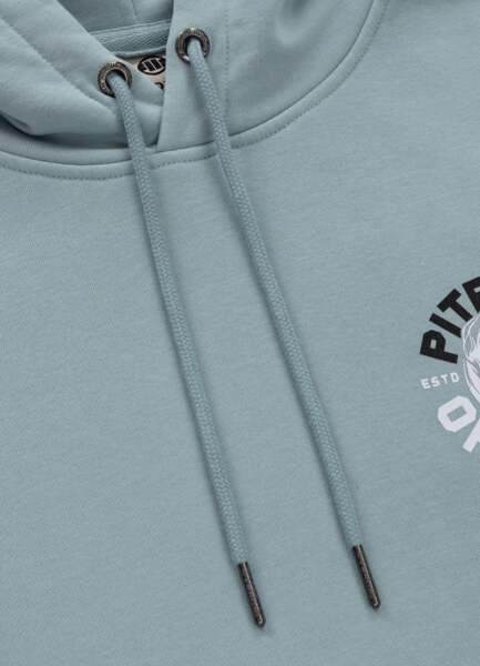 Bluza męska z kapturem washed PIT BULL "DOG SD" - błękitny