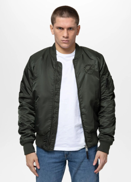 PIT BULL "HACKET" transitional bomber jacket - dark green