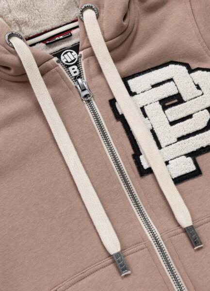 Women&#39;s zip-up hoodie PIT BULL &quot;RUFFINA PB&quot; - chocolate mousse