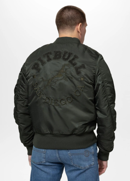 PIT BULL "HACKET" transitional bomber jacket - dark green