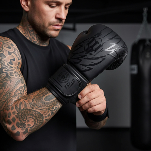 Rękawice bokserskie MASTERS ''RPU-BLACK-EAGLE'' - czarne