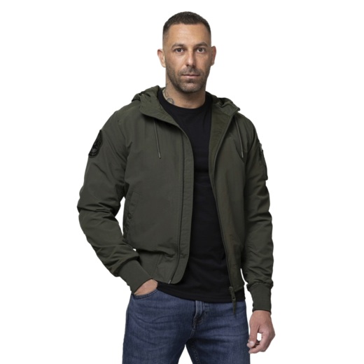 PIT BULL "HOOPER" transitional bomber jacket with hood - olive