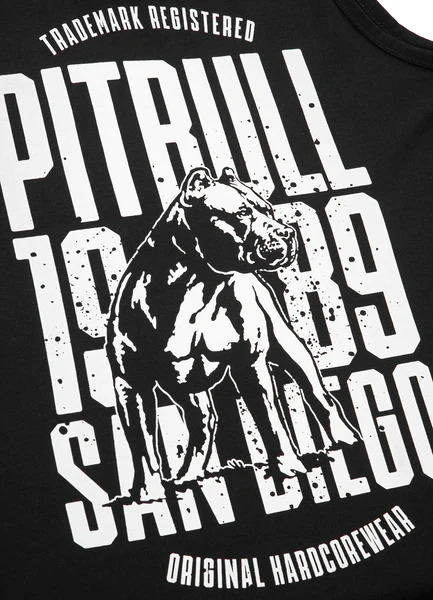 Tank Top PIT BULL "San Diego" Slim Fit Lycra - all black camo