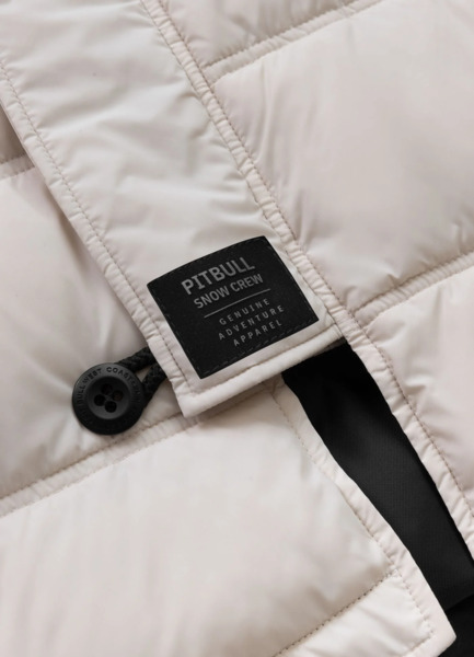 Kurtka zimowa pikowana parka z kapturem PIT BULL "KINGSTON II" - off white