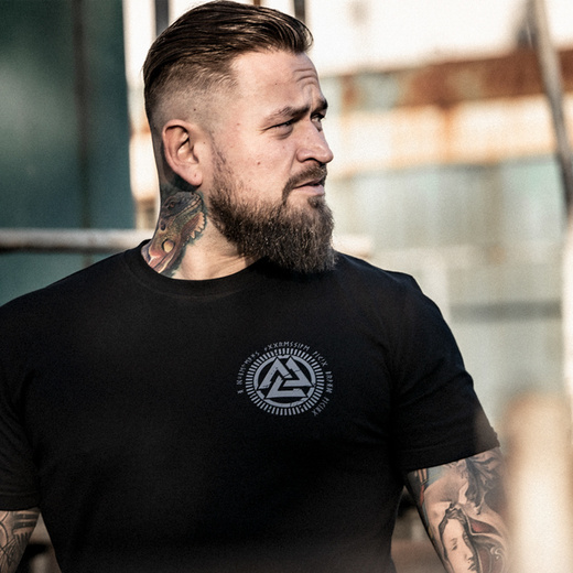 Longsleeve Dobermans Aggressive "ULFHEDINN" LS227" - granatowy