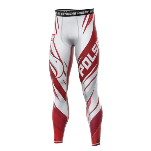 Legginsy sportowe męskie Extreme Hobby "POLSKA ULTIMATE" - biały