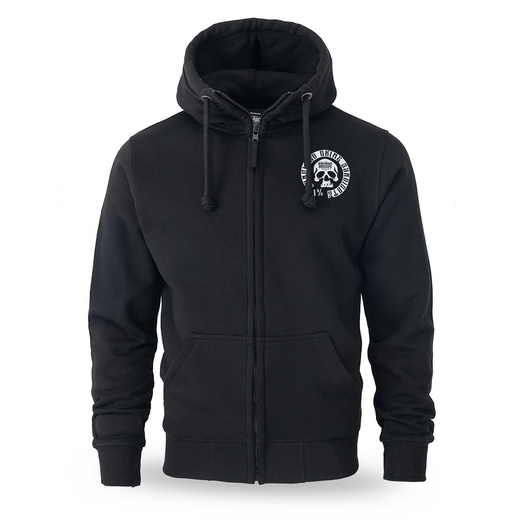 Bluza z kapturem rozpinana Dobermans Aggressive "BANDIT BZ411" - czarna