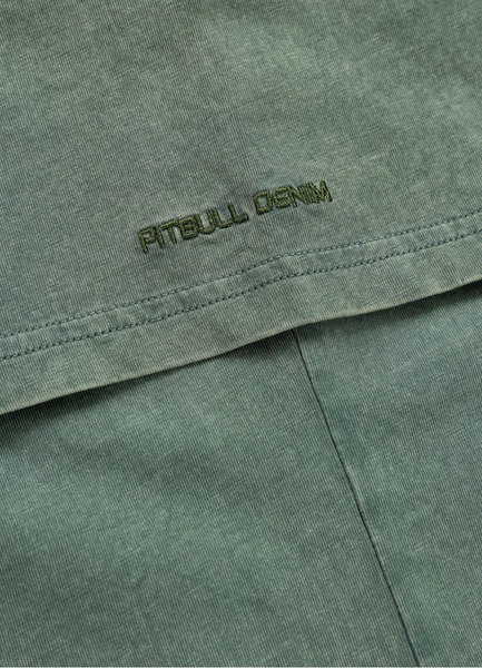 PIT BULL Denim Washed Men&#39;s T-Shirt &quot;MT. FUJI&quot; - Dark Green