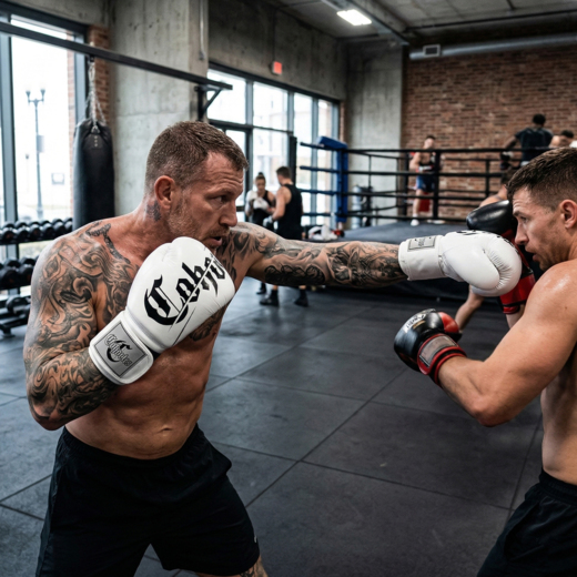 Leather boxing gloves Cohortes "Extenso" - white