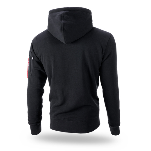 Bluza z kapturem rozpinana Dobermans Aggressive "Effort Performance  BZK261" - czarna