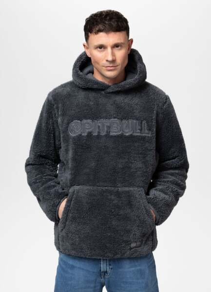 Bluza męska z kapturem PIT BULL "ARAGON" - grafitowy