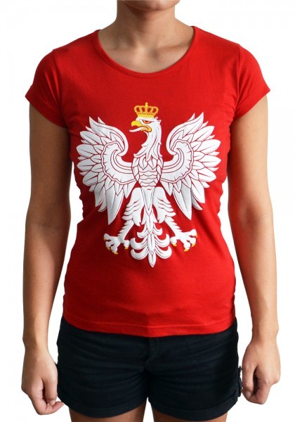 Aquila women&#39;s T-shirt &quot;Orzeł&quot; - red