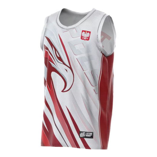 Tank top koszykarski męski Extreme Hobby "POLSKA ULTIMATE" - biały
