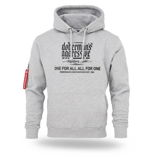 Bluza z kapturem Dobermans Aggressive "LEGANCY BKK403" - szara